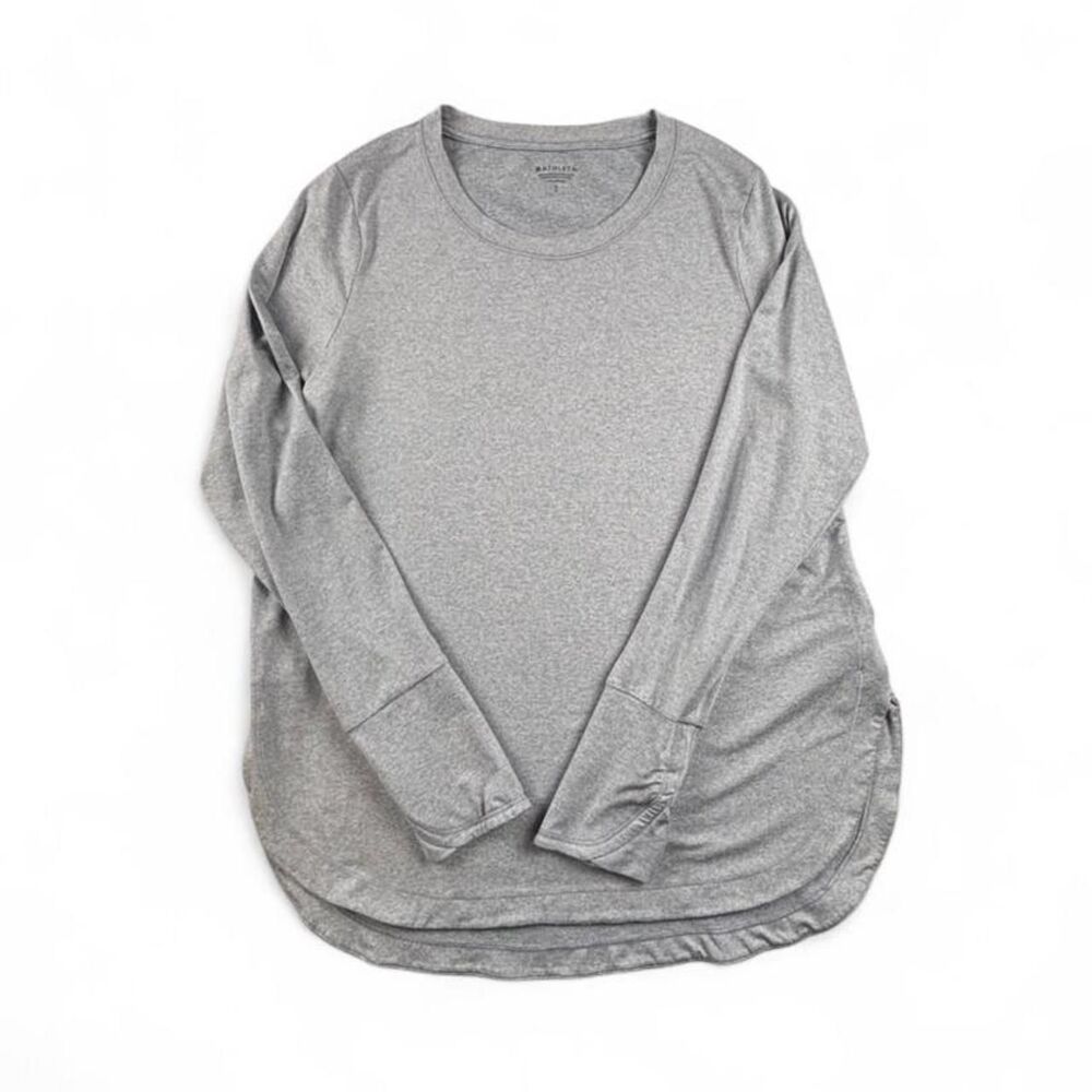Athleta Gray Long Sleeve Athletic Top Women’s L High Low Hem Activewear